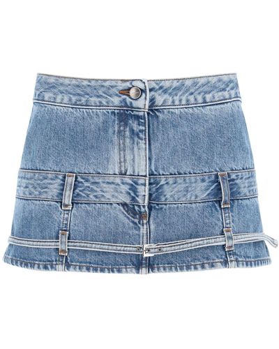 Jacquemus La Mini De Nìmes Criollo Denim Micro Skirt - Blue