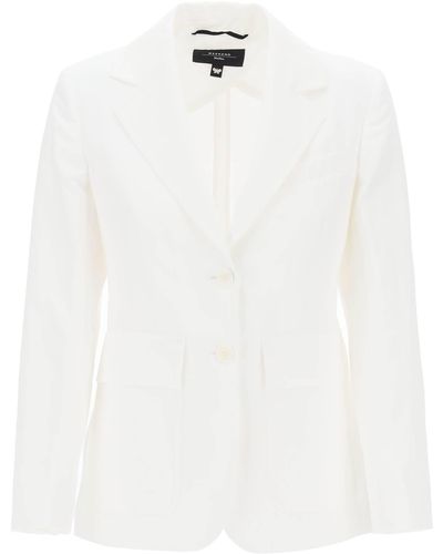 Weekend by Maxmara Cotton And Linen Dattero Bl - White