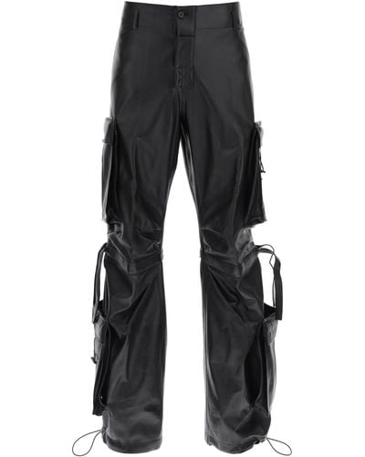 DARKPARK Luis Lamb-leather Cargo Trousers - Black