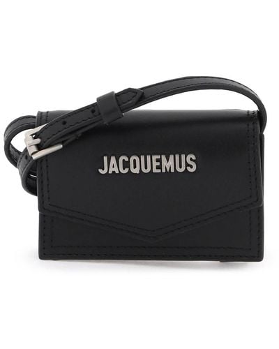 Jacquemus Le Porte Azur Leather Neck Pouch Bag - Men's - Calf Leather - Black