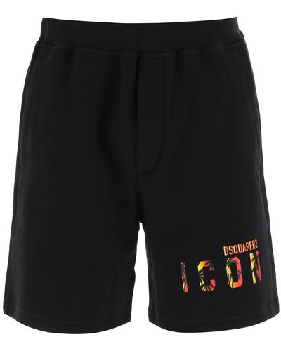 DSquared² 'icon Sunset' Sporty Shorts - Black