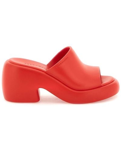 Ferragamo Mules With Chunky Sole - Red