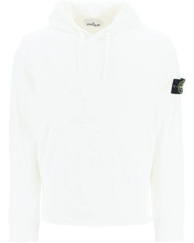 Stone Island Hoodie With Logo Patch - White