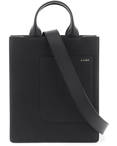 Valextra Small 'boxy' Tote Bag - Black