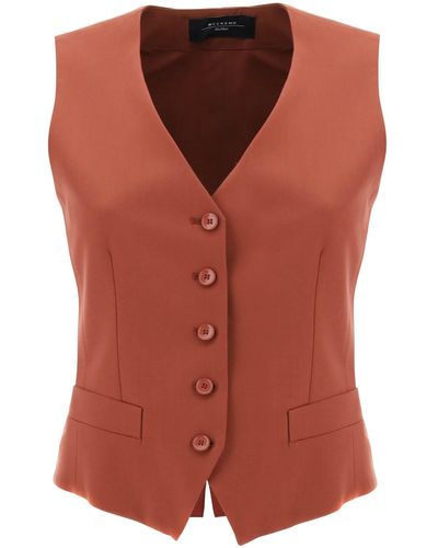 Weekend by Maxmara Chimera Single-breasted Vest - Red