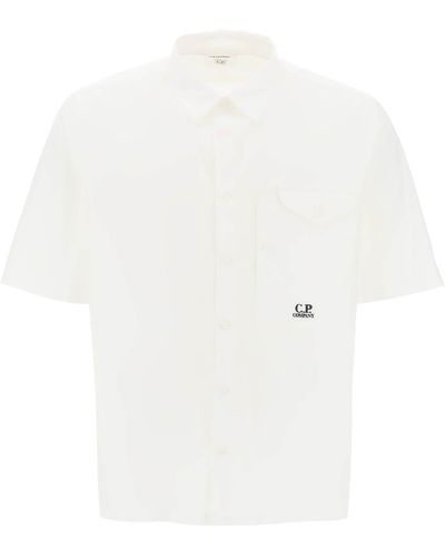 C.P. Company Short-Sleeved Poplin Shirt - White