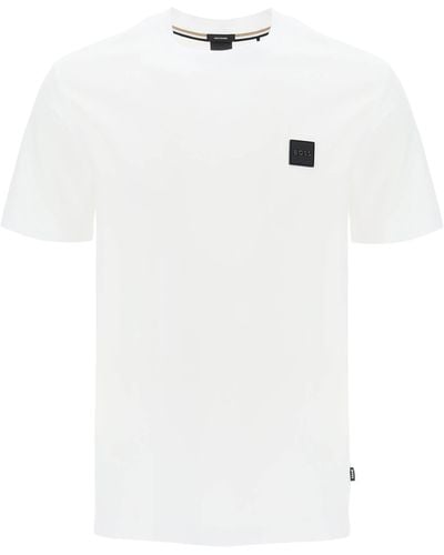 BOSS Regular Fit T-Shirt With Patch Design - White