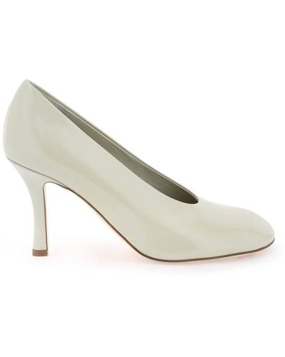 Burberry Glossy Leather Baby Pumps - White