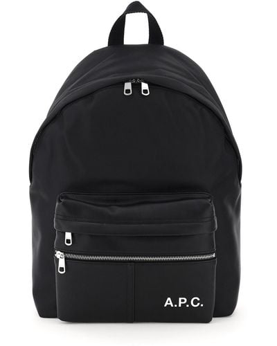 A.P.C. Camden Faux Leather And Nylon Backpack - Black