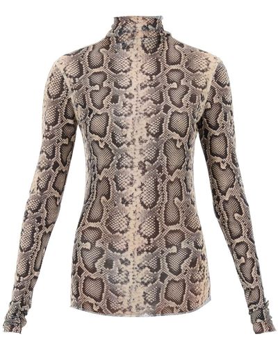 Sportmax Proteo Mesh Top With Python Print - Multicolor