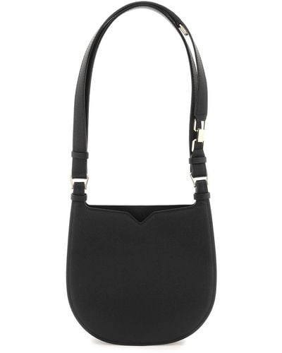 Valextra 'Weekend' Hobo Bag Mini - Black
