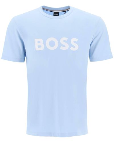 BOSS Tiburt 354 Logo Print T-Shirt - Blue