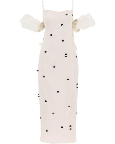 Jacquemus La Robe Chouchou Slip Dress With Detachable Sleeves - Natural