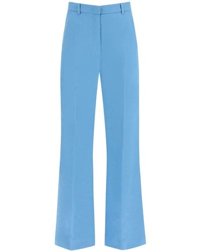 Weekend by Maxmara 'grazia' Trousers In Linen Blend - Blue