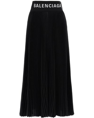 Balenciaga "Diagonal Fold Midi Skirt With - Black