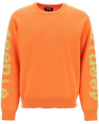 STUSSY No 4 Leopard Print Vintage Crewneck Sweatshirt - Men's Large