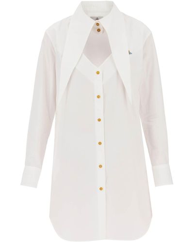 Vivienne Westwood Heart Cut-out Shirt Dress - White