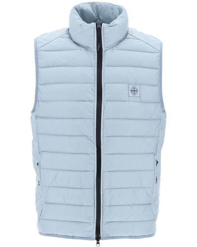 Stone Island Lightweight Puffer Vest In R-nylon Down-tc - Blue