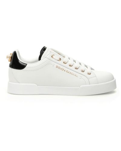 Dolce & Gabbana Portofino Light Leather Low-top Sneakers - White