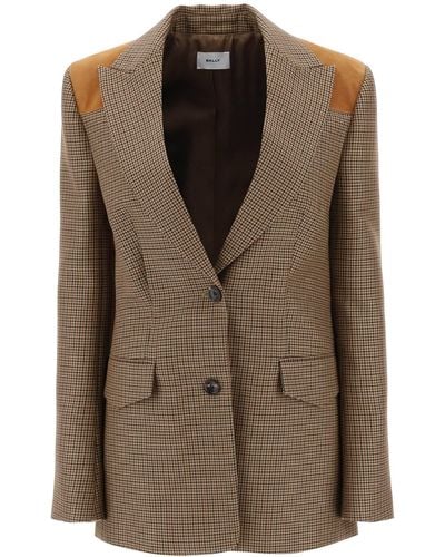 Bally Houndstooth Single-breasted Blazer - Brown