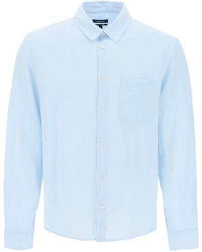 A.P.C. Linen Cassel Shirt For - Blue