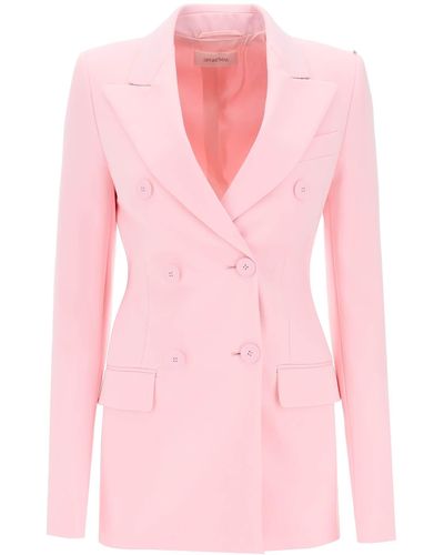 Sportmax Frizzo Double-breasted Blazer In Jersey - Pink