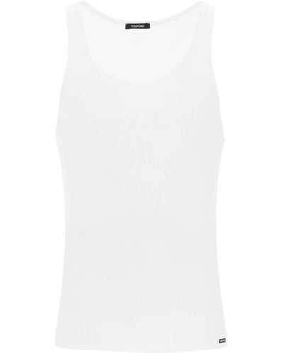Tom Ford Ribbed Underwear Tank Top - White
