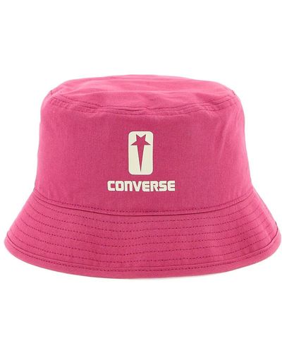 Rick Owens Cappello Bucket In Cotone - Rosa