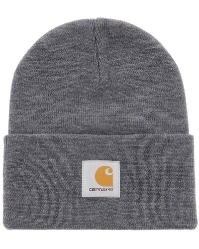 Carhartt Logo Patch Beanie Hat - Gray