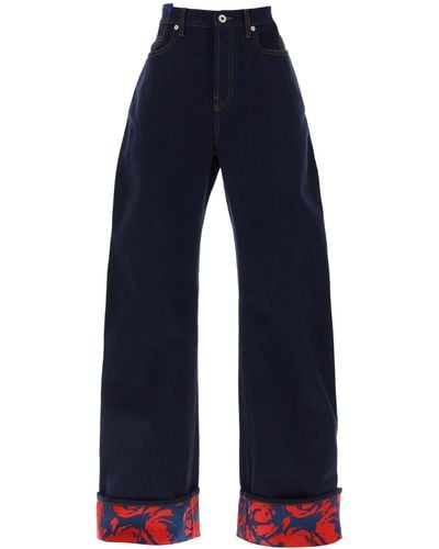 Burberry Jeans a gamba curva in denim giapponese - Blu