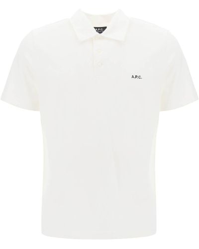 A.P.C. Austin Polo Shirt With Logo Embroidery - White