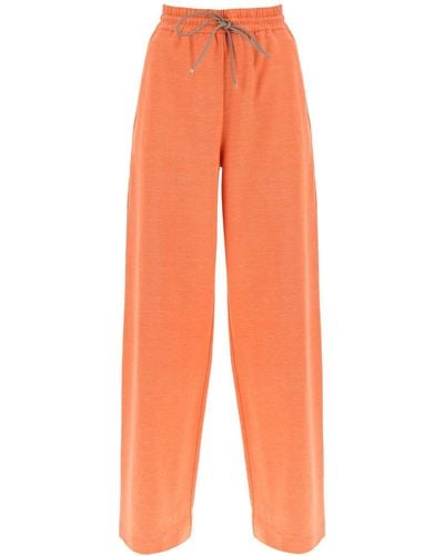 Max Mara 'Eolie' Cotton And Linen Wide-Leg Pants - Orange