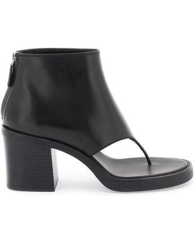 Miu Miu Leather Thong Booties - Black
