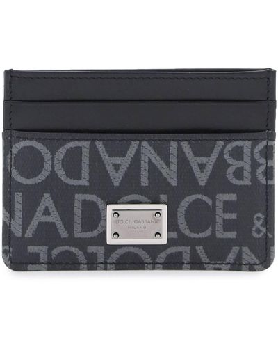 Dolce & Gabbana Coated Jacquard Cardholder - Gray