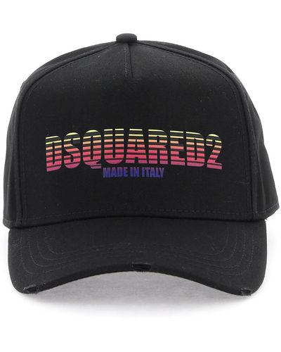 DSquared² "baseball Cap With Gradient Logo - Black