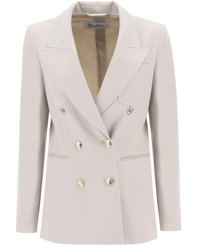 Max Mara 'Reale' Double-Breasted Blazer - Natural