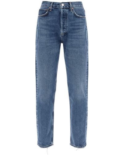 Agolde Straight Leg Jeans From The 90'S With High Waist - Blue