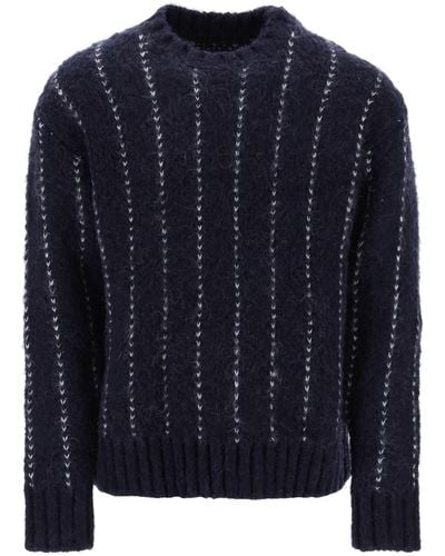 Sacai Wool & Alpaca Pullover - Blue