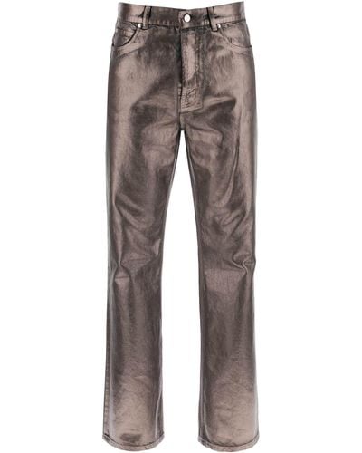 Ferragamo Metallic Denim Jeans - Gray
