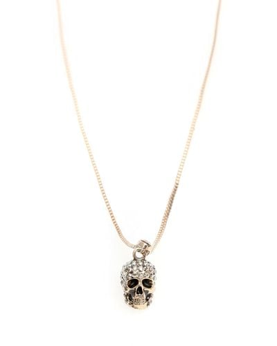 Alexander McQueen Pave Skull Necklace - Metallic