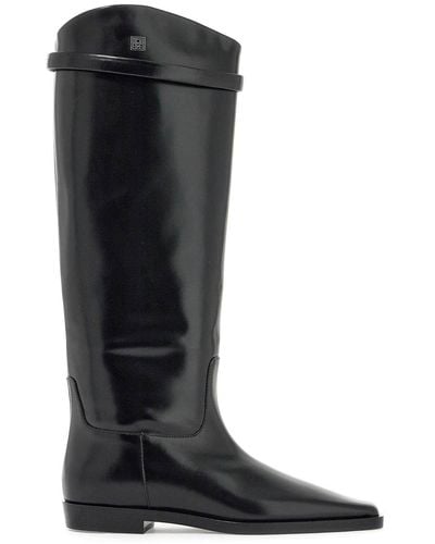 Totême Leather Riding Boot - Black