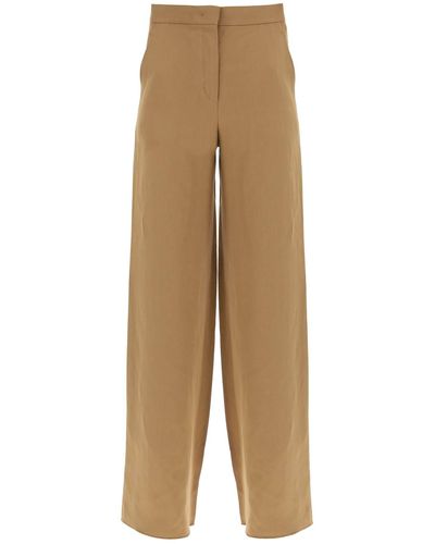 Max Mara Studio Wide-legged Canvas Gary Pants For Men - Natural