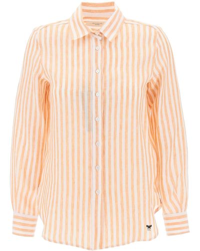 Weekend by Maxmara Linen Striped Shirt For By Lari - Pink