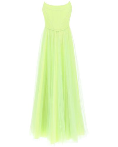 19:13 Dresscode Long Bustier Dress With Shaped Neckline - Green