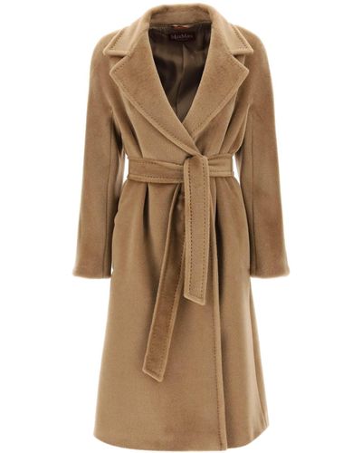 Max Mara Studio 'arte' Double Breasted Coat - Natural