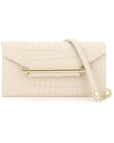 Strathberry Croco Multrees Clutch - White