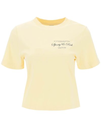 Sporty & Rich Sporty Rich Cropped T-Shirt - Yellow