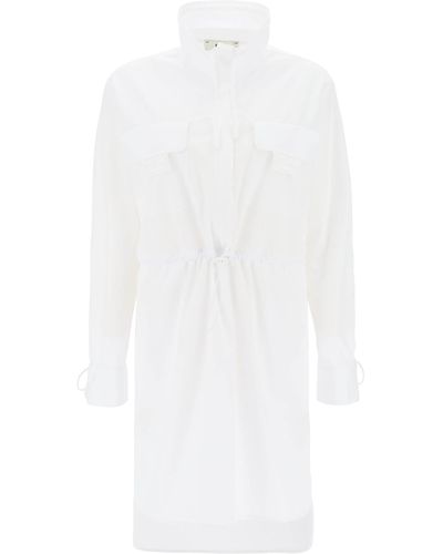 Fendi Shirt Dress With Ff Baguette Pockets - White