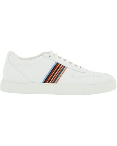 Paul Smith Artist Stripes Leather Sneakers - White