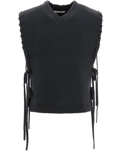 Craig Green Wool Vest With Laces - Black